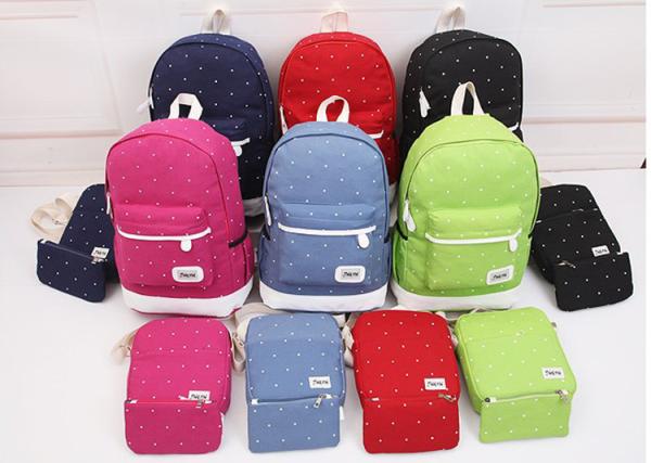 Korean style 3pcs in 1 canvas fashion backpack set for student bag outdoor backpack