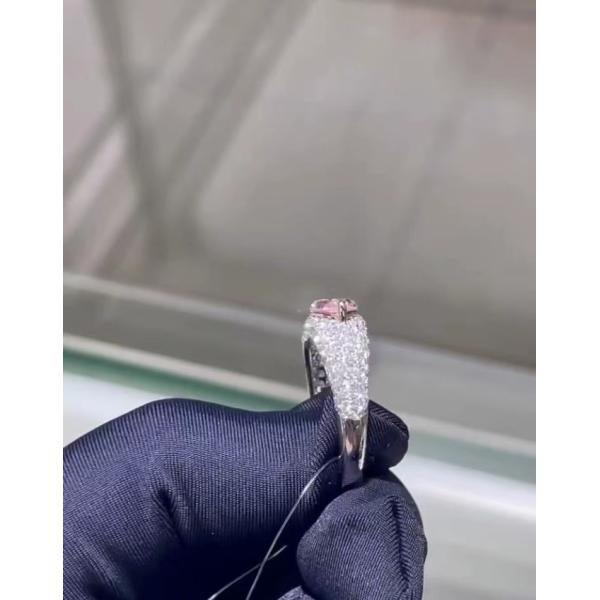 Маркиза Лаборатория выращенные бриллианты ювелирные изделия Розовый CVD Бриллиантовый кольцо 18k Белое золото пройти тест