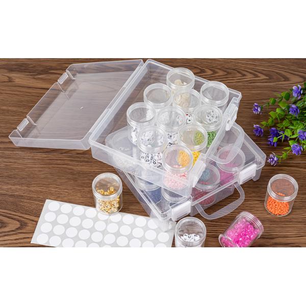Bead Organizer Box, Diamond Painting Storage Containers, 14 Slots Diamond Art Storage Case Clear Beads Organization