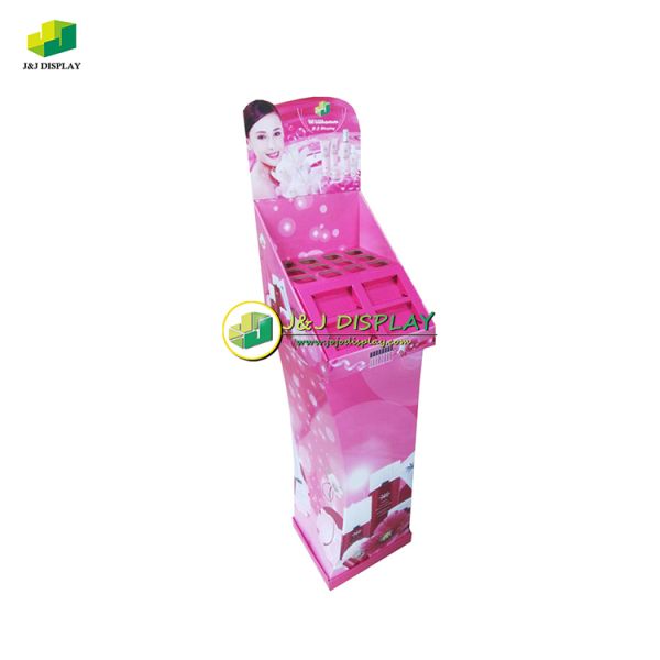 Make Up Products Paper Dump Bin Retail Foldable POS Knock Down Display