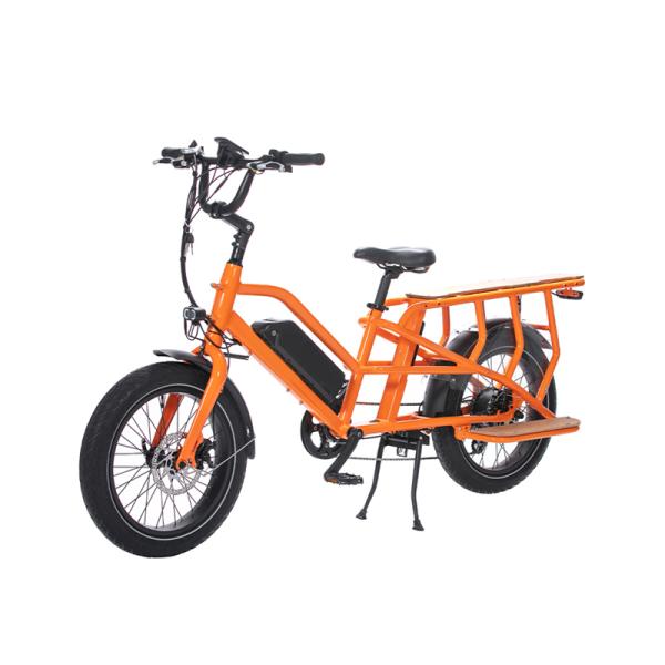 Max Speed 30km/h Brushless Motor 20 Inch Dual Battery Cargo Bike Electric Delivery Bike for Family