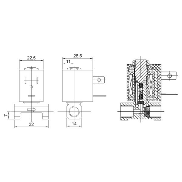 1/8'' FKM Seal Brass Solenoid Valve For Steam Iron 220V 230V 240V