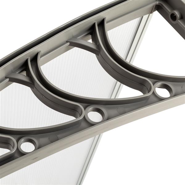 Waterproof Outdoor Polycarbonate Awning Silver Bracket Strong Impact Resistance