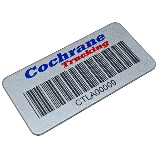 Custom Black-on-Silver High-Scannability Aluminum Barcode Labels