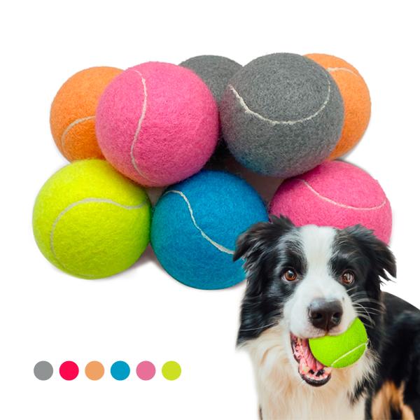 Balles de tennis pour chien personnalisées avec logo, multicolores, en vrac, jouets à mâcher et à lancer