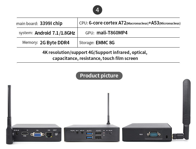 Коробка видеоплеера ноутбука Ram 2GB для рекламы экранов 350cd/M2
