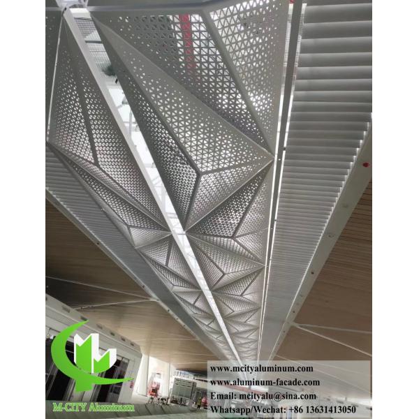 Écran métallique de plafond en aluminium 3D avec lumière LED