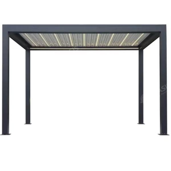 System Outdoor Garden Yard Terrace Roof Waterproof   Aluminum Louvered Pergola For Mansion