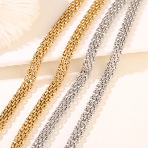 Wholesale Fashion New Products Unique Design Snake Skin Pattern Stainless Steel Necklace PVD 14K Jewelry Necklace