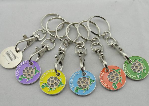 Die stamping, Die Cast, Die Struck Metal Tortoise Shopping Trolley Coin Key Chain