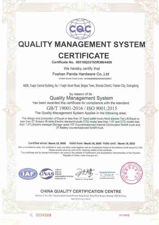 Foshan Panda Hardware Co., Ltd. Сертификации