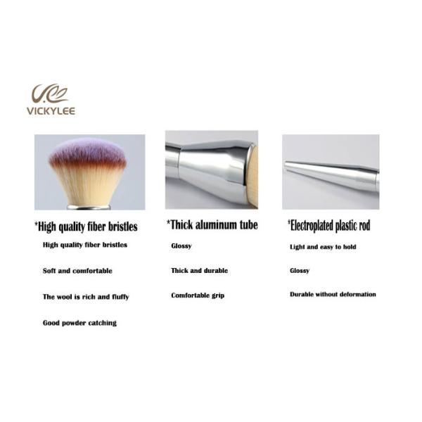 Silver Black Plastic Handle 6.1 Inch Beauty Brush Set