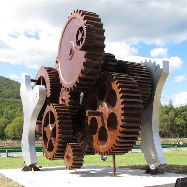 Escultura contemporânea de arte de aço de pátina para decoração