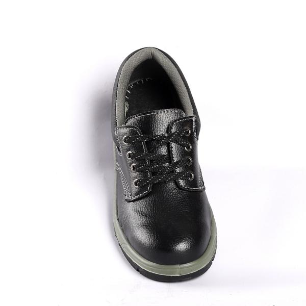 Comfortable EVA Insole Black Leather Steel Toe Protection Men'S Non Slip Work Boots