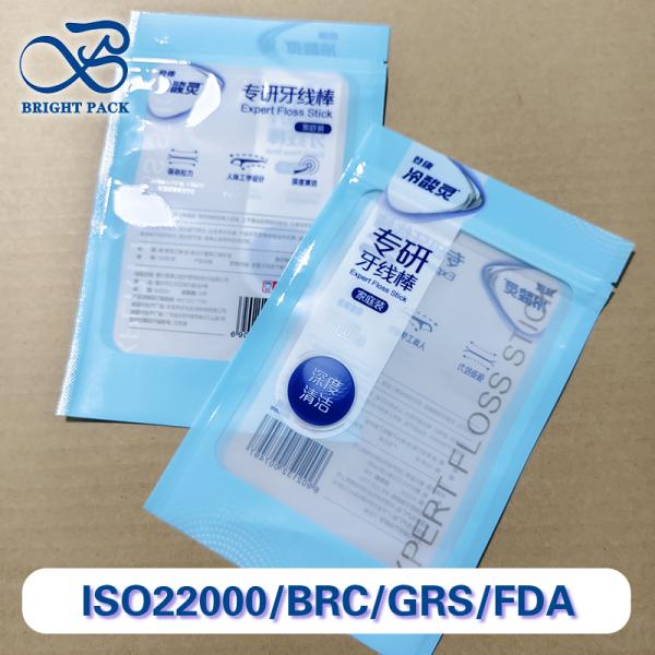 Sachets de fils dentaires écologiques 100 pièces avec fermeture éclair recyclable