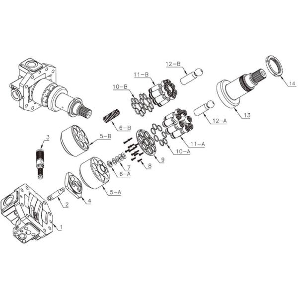 Гидронасос А7ВО55 А6ВМ55 Рексротх разделяет вал привода насоса для ремонтировать