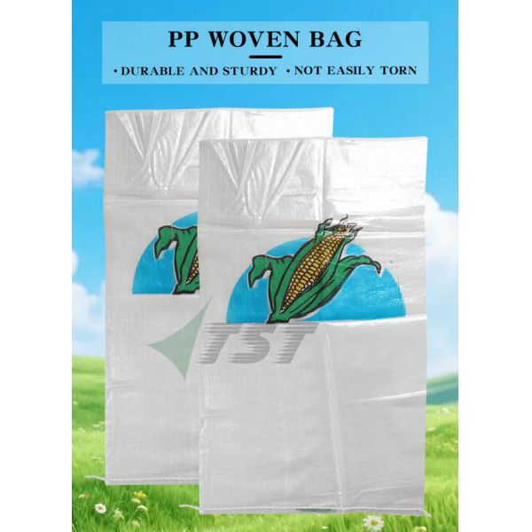 Transparent Color 100lb 50kg White Woven Polypropylene Sacks For Cereal Corn