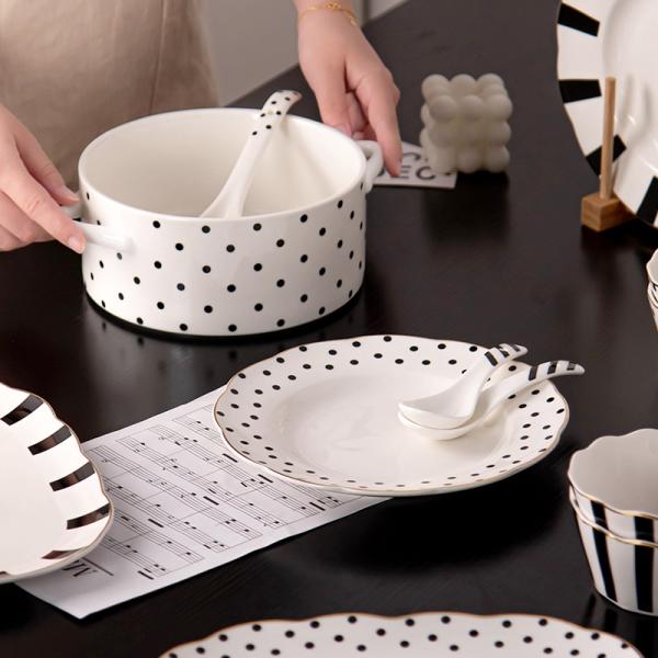 Подстекленные модные керамические кухонные тарелки настроить обеденные столовые приборы для вечеринки