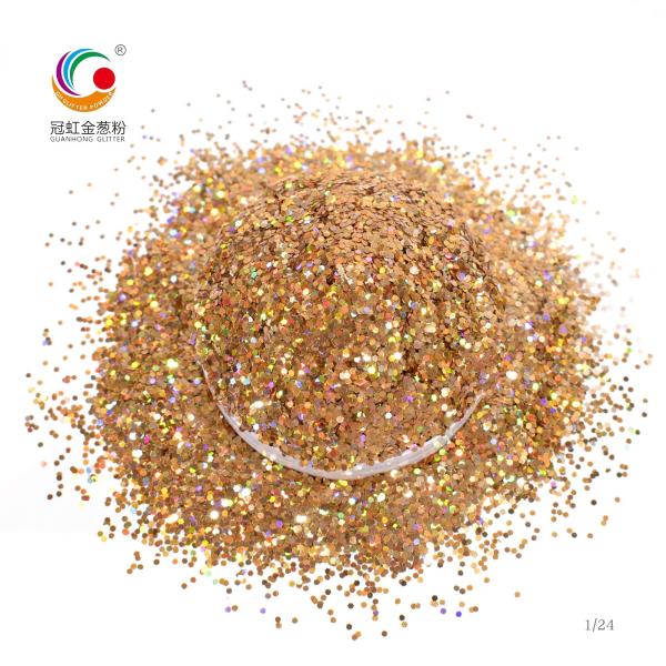 PET Hexagonal Holographic Butterfly Glitter Dust Powder Customized