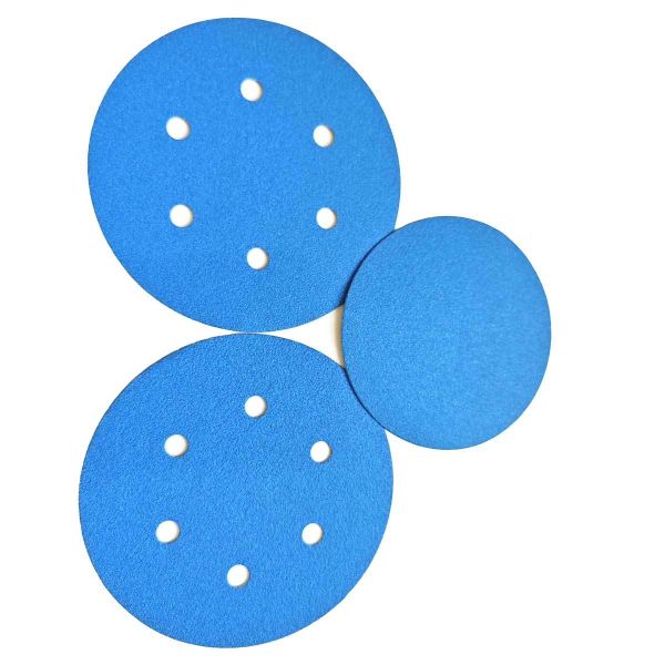 Blue mixed abrasive hook and loop sanding cloth disc customized abrasive tools