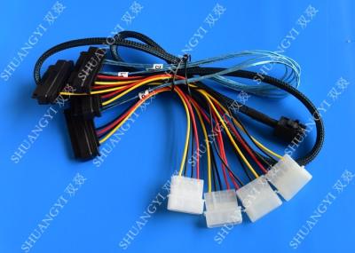 Internal Mini SAS SFF-8643 to (4) 29pin SFF-8482 connectors with SATA Power ,1M