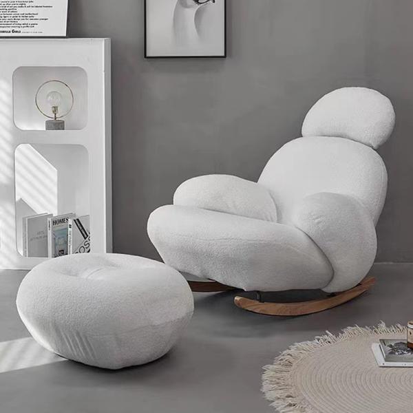 Snuggle Sense Nordic Lazy Sofa Chair , Wool Leisure Velvet Armchair