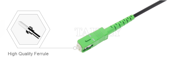 SC/APC to SC/APC FTTH Indoor Flat Drop Patch Chord -Simplex, Pre-terminated, anti Vibration for Fast In-Building Deployment