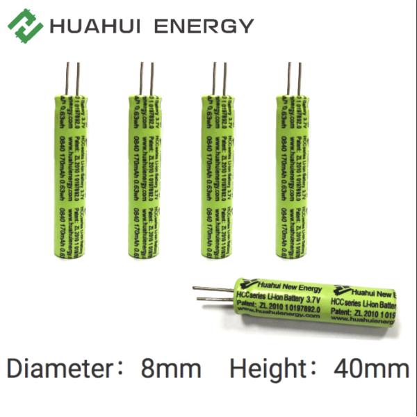 иона клеток 0840 170mAh Li лития 3.7V батарея конденсатора цилиндрического супер для наушника