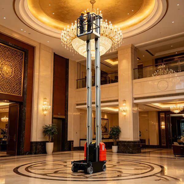 Single Double Man Vertical Mast Boom Lift Autonomous Aerial Cherry Picker Platform