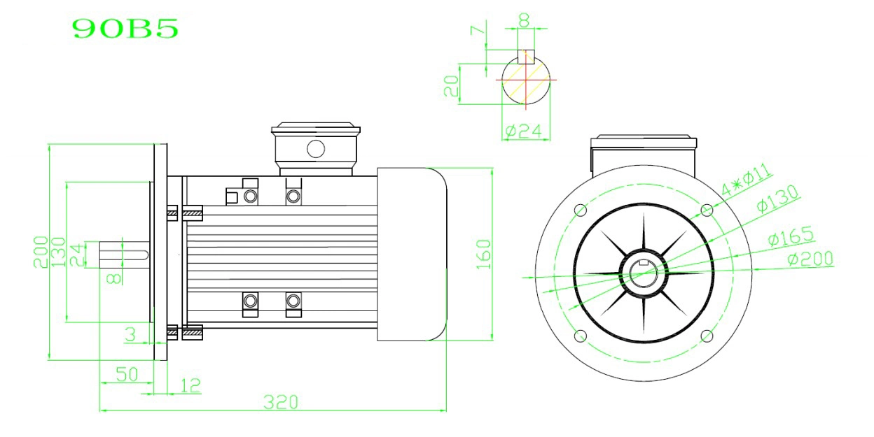 Brushless Servo DC Motor 24V 48V 1kw 2kw 3kw Guided Vehicle/AGV/medical treatment/Gate/automaition
