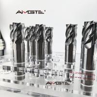 4 Flute Short Carbide End Mill Custom Length Flat Bottom CNC Milling Cutter For Steel  Aluminum 3/8