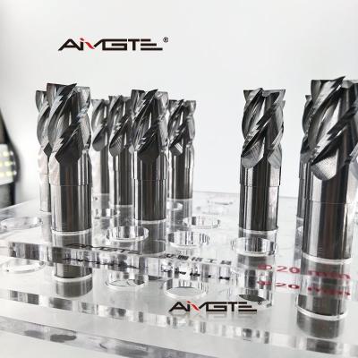 4 Flute Short Carbide End Mill Custom Length Flat Bottom CNC Milling Cutter For Steel  Aluminum 3/8 1/4 6mm 8mm Shank