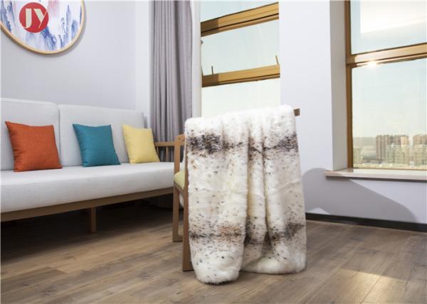 Midweight Plush Faux Fur Blanket Machine Wash Dry Snow Leopard Lynx Exotic