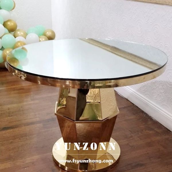Gold Stainless Steel Cake Stand for Weddings Events Hotel Furniture & Party Decorations for Dining Living Room Outdoor Use