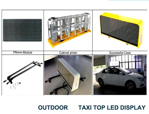 SMD1415 P2.5 Taxi Top LED Display 100W 1/16S Мод сканирования Двусторонний дисплей 960x320