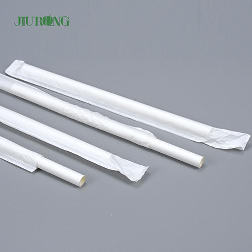 White Biodegradable Paper Straw Eco Friendly Food Grade 4.6mm Dia