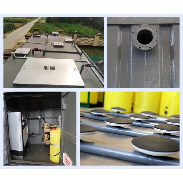 PLC Intelligent Control Integrated Sewage Treatment Equipment With Automatic Alarm Sludge Return Disinfection Function Real Time Water Quality Monitoring