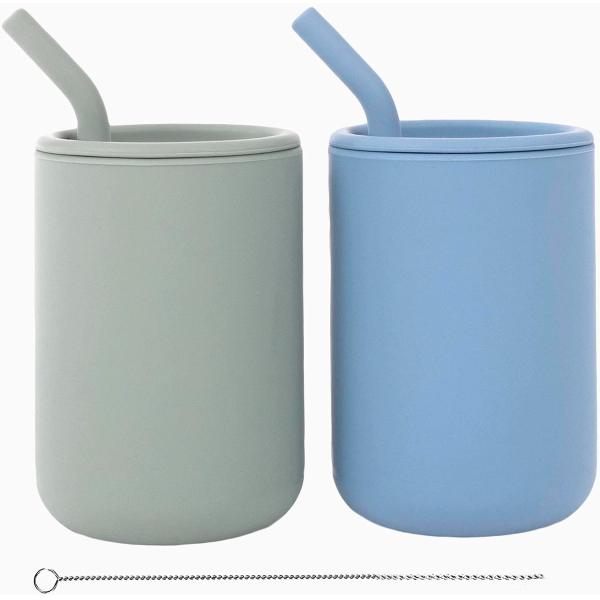 Прочная чашка Sippy силикона BPA свободная, течебезопасные чашки тренировки силикона