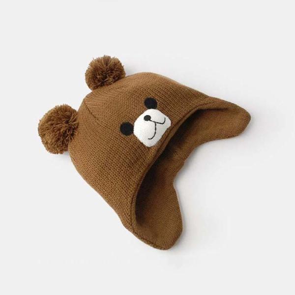 Cute Baby Kids Winter Knit Beanie Hats 54cm Pantone Color ODM