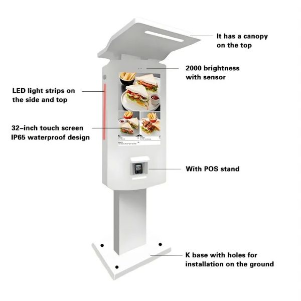 Nvidia Chipset 24 Outdoor Waterproof IP55 Self Service Payment Kiosk Quick Details of outdoor touch screen payment terminal
