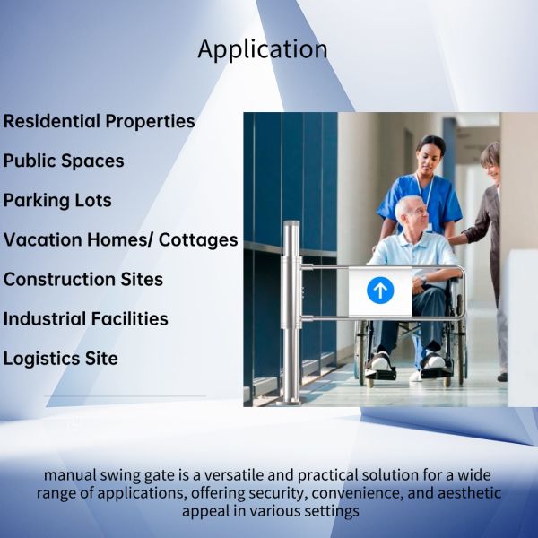 Brushed Stainless Steel One-Way Manual Swing Barrier Gate with IP68 Protection Grade for Secure Access Control