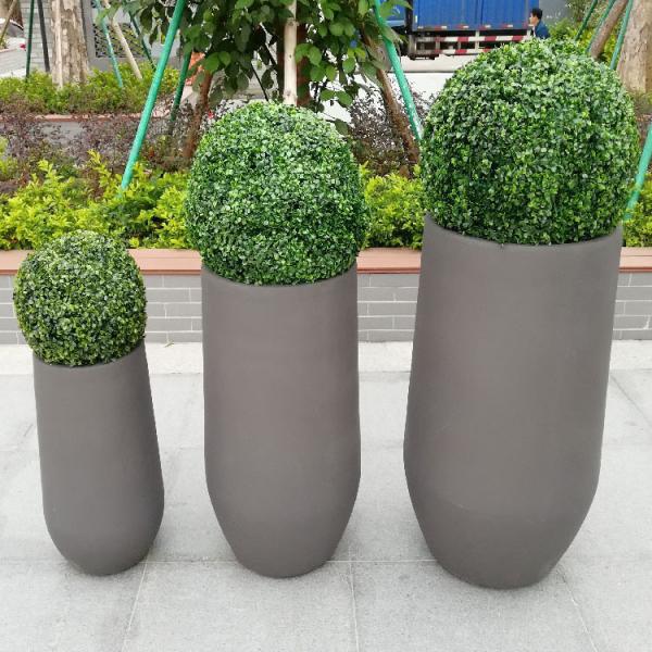 Powder Coated Fiber Clay Planters For Patio Garden Cottage
