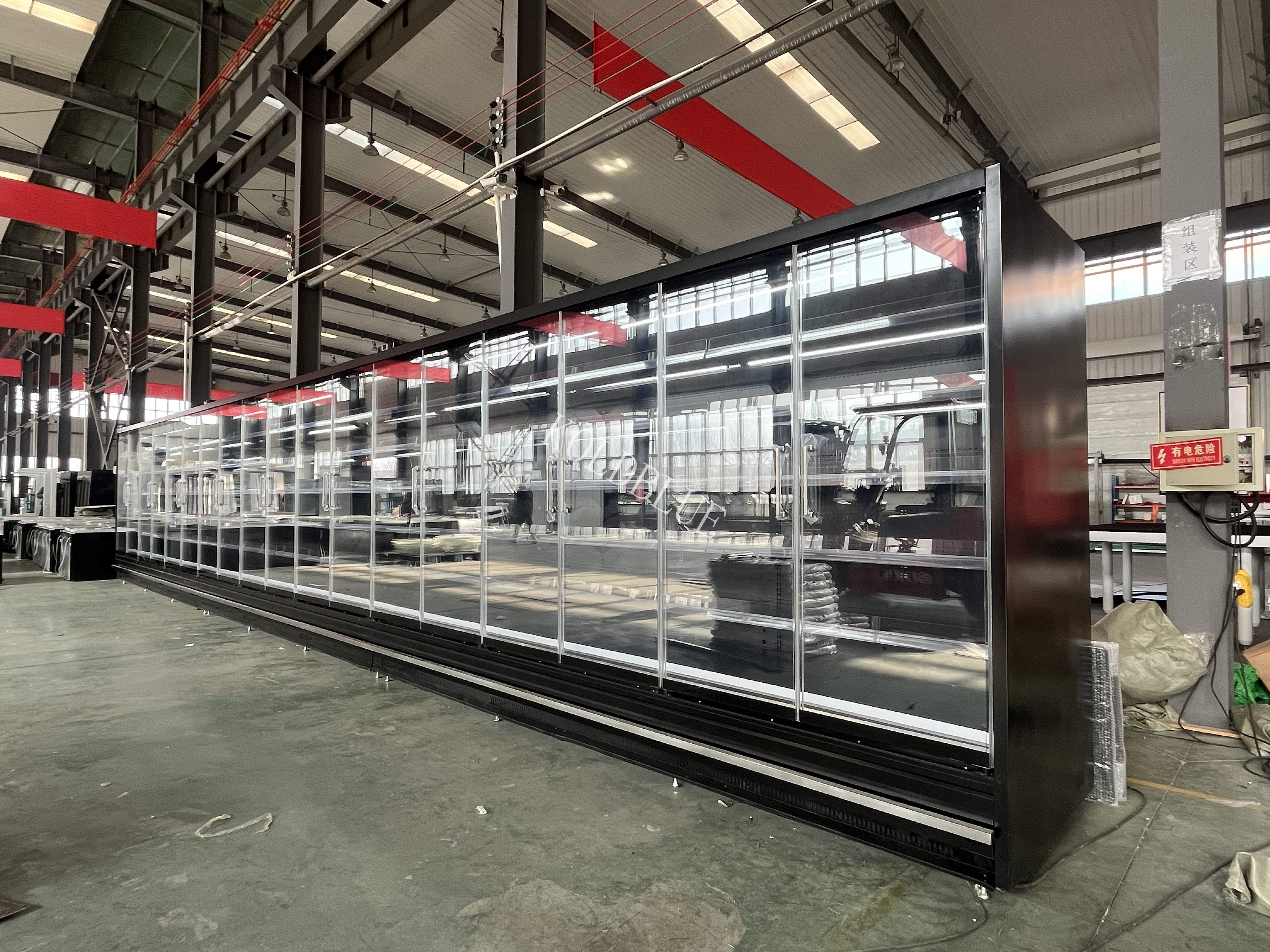 Remote Glass Door Multideck Cooler Eco Friendly with LED Light and Panoramic Endpanel