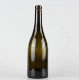 Шардоне 750 мл. Стеклянная бутылка на заказ с бургундской формой и пробкой