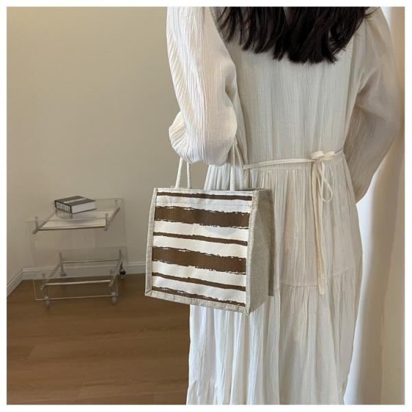 TOTE BAG CANVAS BAG CANVAS GIRL NEW PRINTED TOTE INS PORTABLE BENTO LUNCH BOX WORK