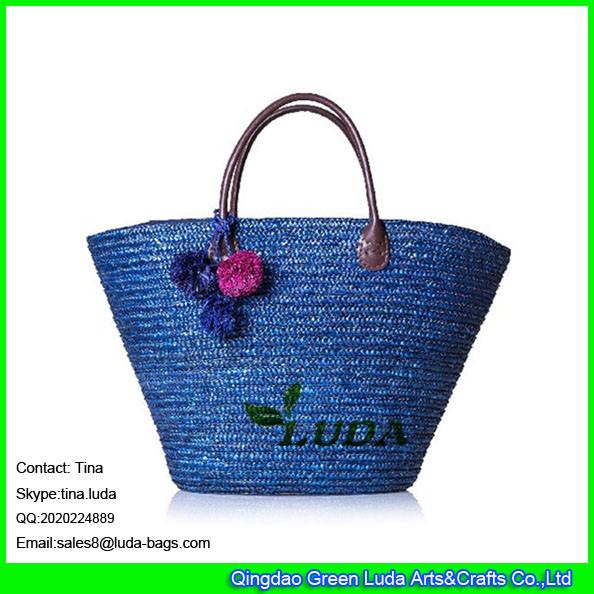 LUDA new wheat straw woven fashion women beach straw tote bag