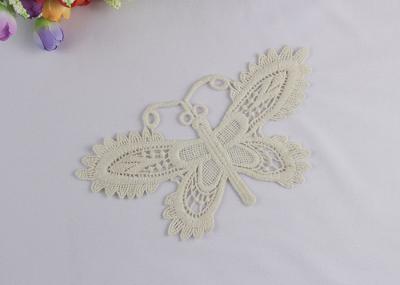 Remendos químicos do Applique do laço do bordado para a borboleta dos vestidos dada forma