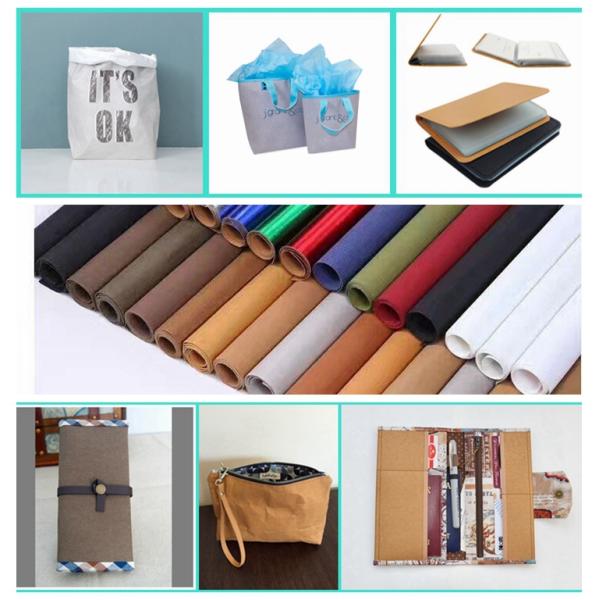 washable kraft paper Естественная Вашабле Ункоатед ткань бумаги Крафт толщина 0.3мм до 0.8мм для сумки Тоте