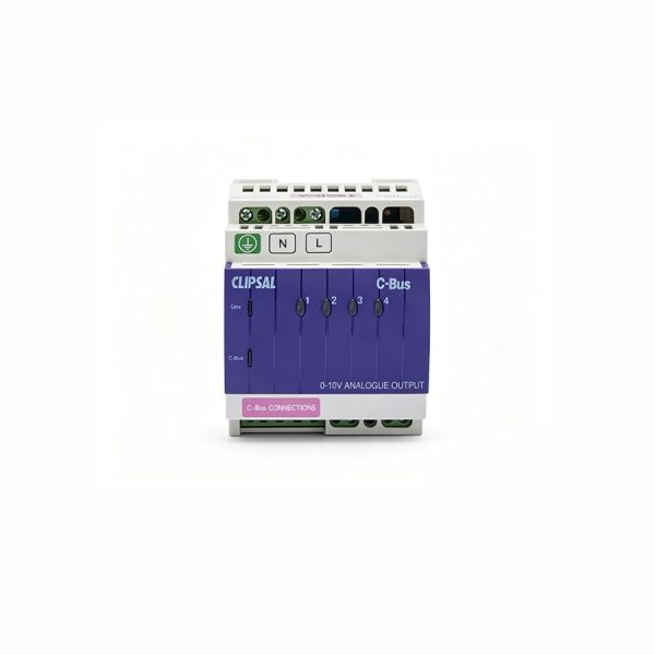 L5504AMP - C-Bus 4-Channel Analogue Output Unit, 0-10V DC DIN Rail Mount for LED Ballasts