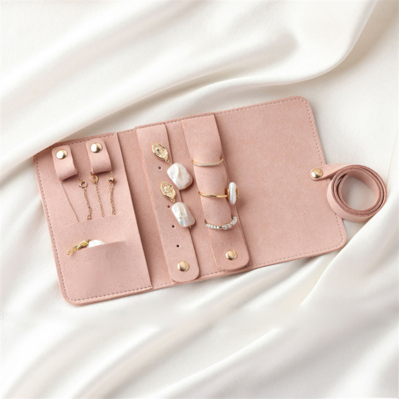 Pu Leather Travel Jewelry Organizer Lightweight Jewelry Travel Bag Portable Multi Purpose 120x65mm